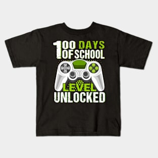 Video Gamer Student 100th Day Teacher 100 Days of School Kids T-Shirt